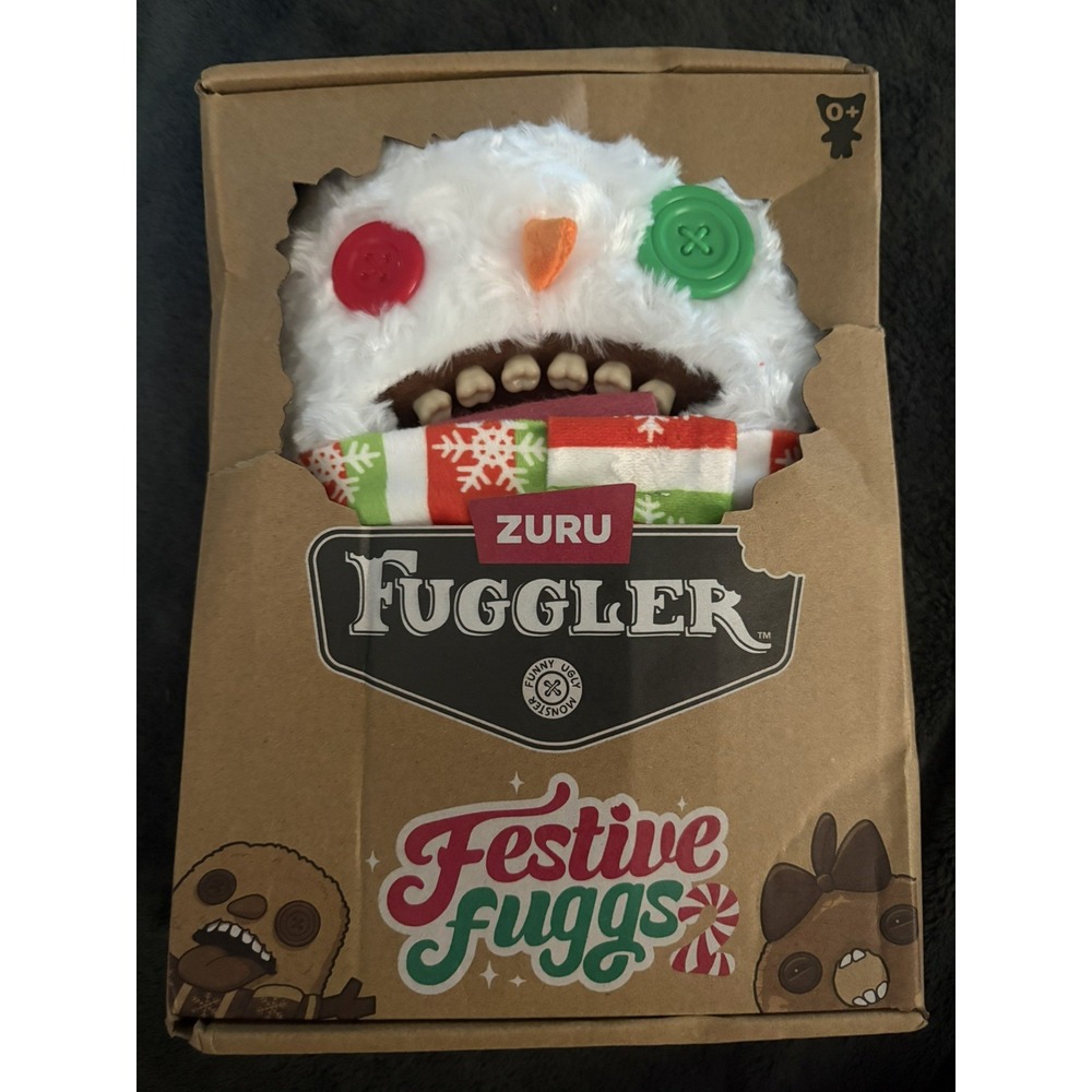 Zuru Fuggler Festive Fuggs Series 2 Snowman RARE Catch Me Red Butt-On Plush Toy